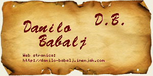 Danilo Babalj vizit kartica